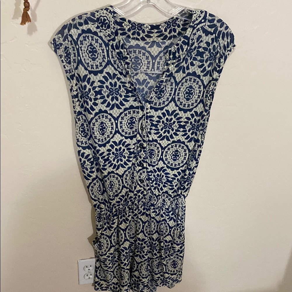 Blue Floral Print Dress